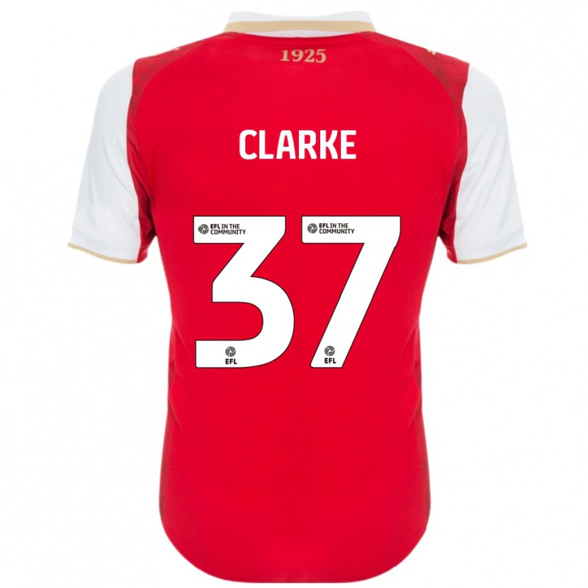 Danxen Men James Clarke #37 Red White Home Jersey 2025/26 T-Shirt