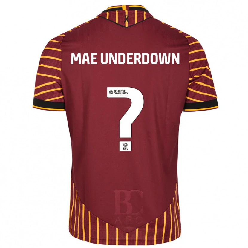 Danxen Men Kanisha Mae Underdown #0 Orange Burgundy Home Jersey 2025/26 T-Shirt
