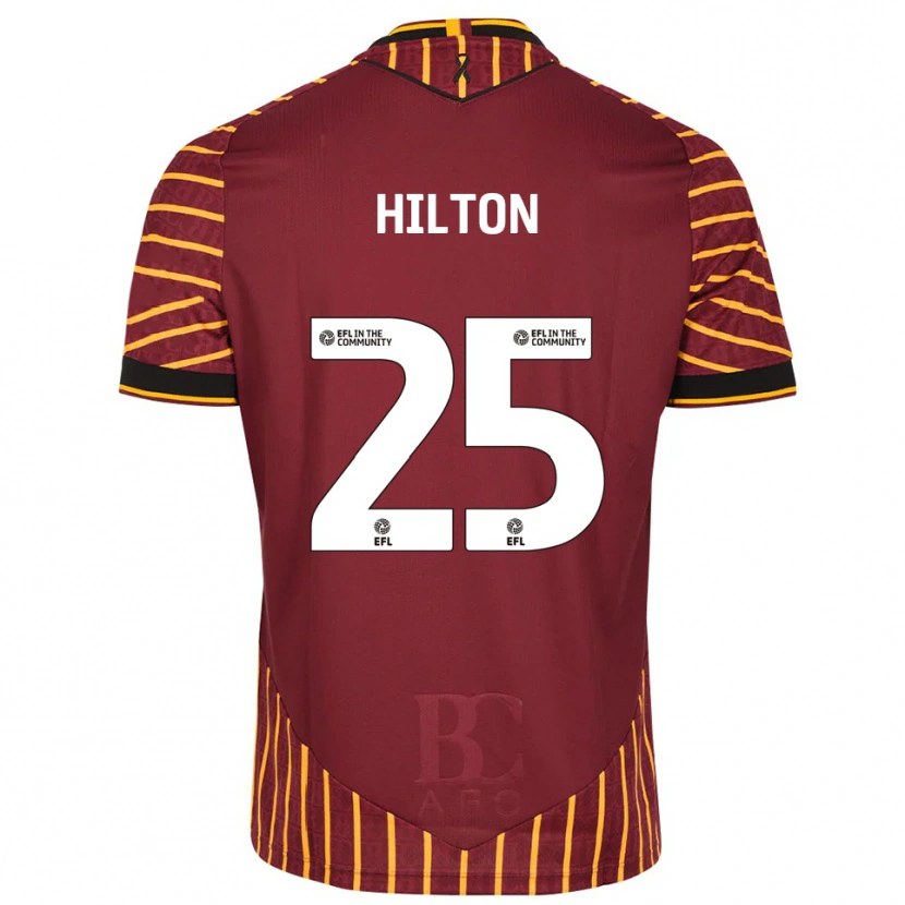Danxen Men Joe Hilton #25 Orange Burgundy Home Jersey 2025/26 T-Shirt