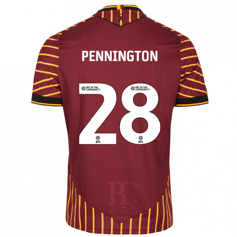 Danxen Men Matthew Pennington #28 Orange Burgundy Home Jersey 2025/26 T-Shirt
