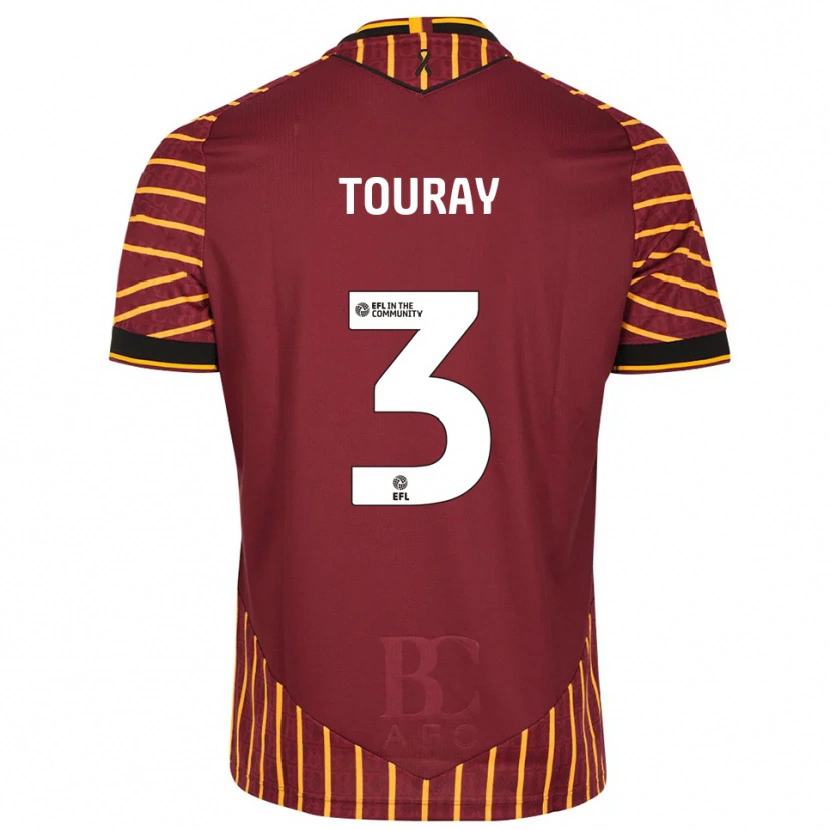 Danxen Men Ibou Touray #3 Orange Burgundy Home Jersey 2025/26 T-Shirt