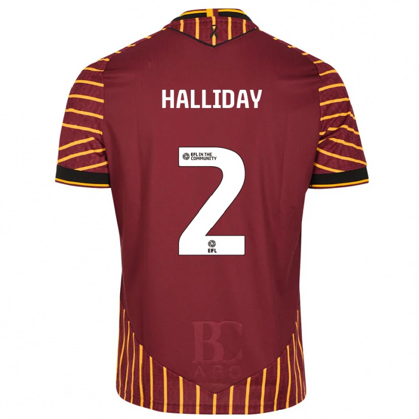 Danxen Men Brad Halliday #2 Orange Burgundy Home Jersey 2025/26 T-Shirt
