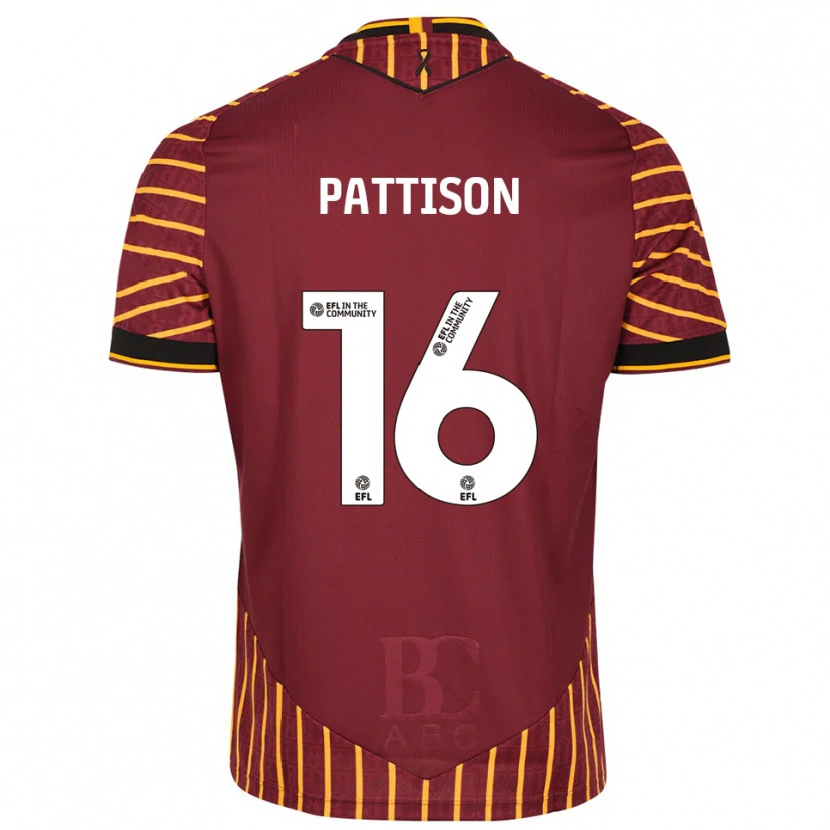 Danxen Men Alex Pattison #16 Orange Burgundy Home Jersey 2025/26 T-Shirt