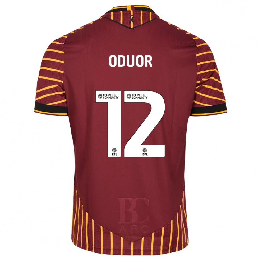 Danxen Men Clarke Oduor #12 Orange Burgundy Home Jersey 2025/26 T-Shirt