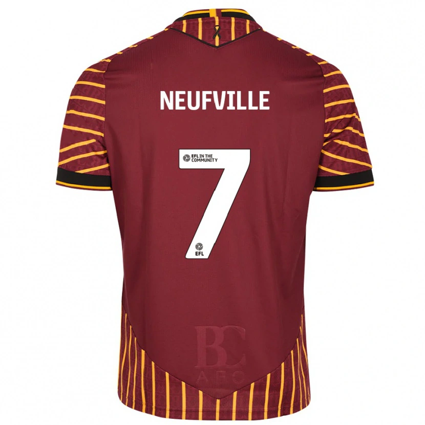 Danxen Men Josh Neufville #7 Orange Burgundy Home Jersey 2025/26 T-Shirt