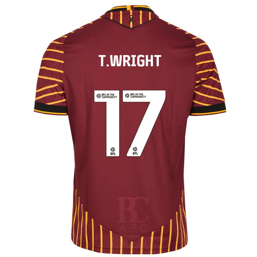 Danxen Men Tyreik Wright #17 Orange Burgundy Home Jersey 2025/26 T-Shirt