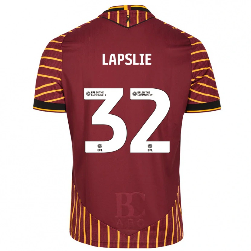 Danxen Men George Lapslie #32 Orange Burgundy Home Jersey 2025/26 T-Shirt