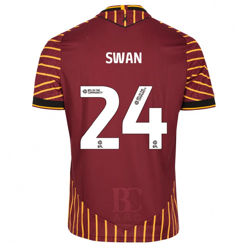 Danxen Men Will Swan #24 Orange Burgundy Home Jersey 2025/26 T-Shirt