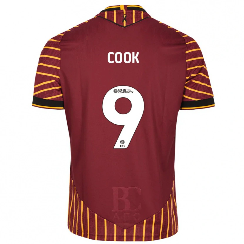 Danxen Men Andy Cook #9 Orange Burgundy Home Jersey 2025/26 T-Shirt