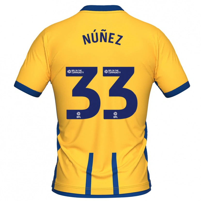 Danxen Men Anthony Núñez #33 Yellow Blue Home Jersey 2025/26 T-Shirt