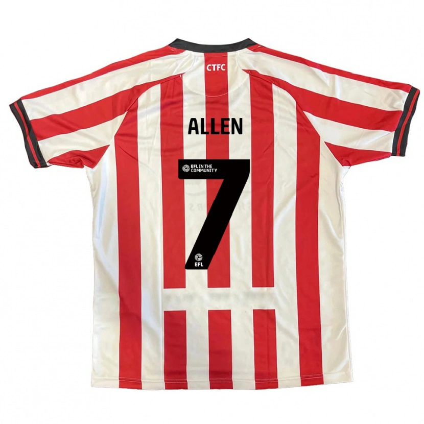 Danxen Men Emily Allen #7 Red White Black Home Jersey 2025/26 T-Shirt
