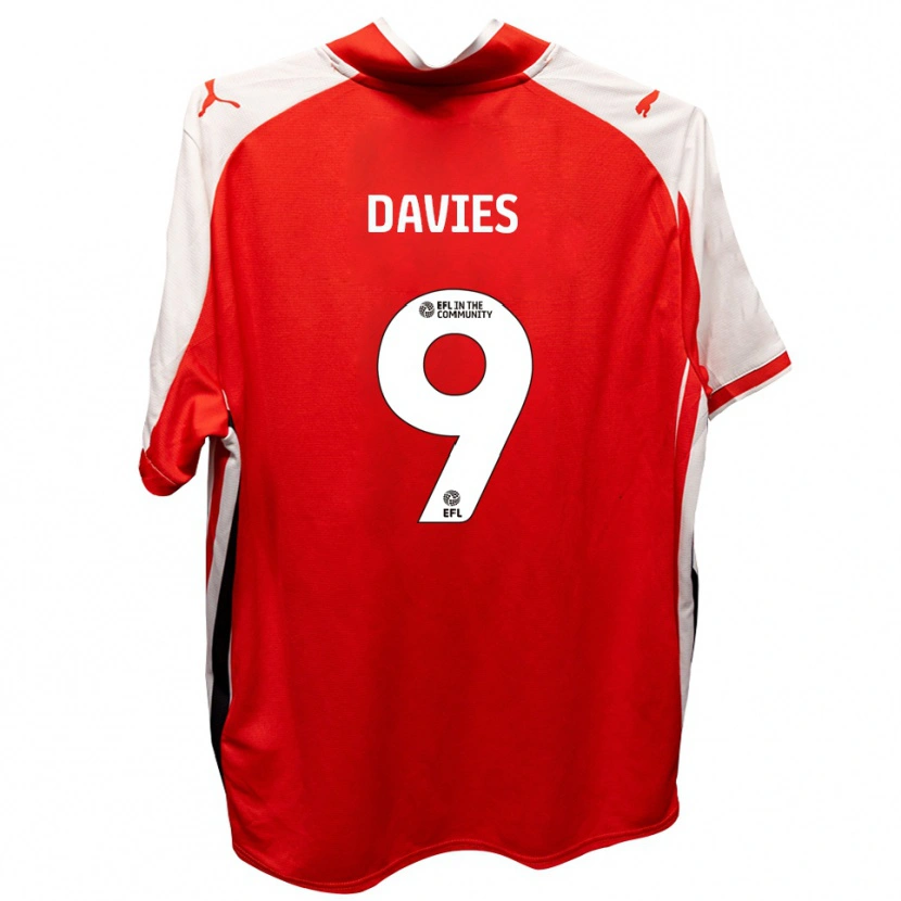 Danxen Men Will Davies #9 Red White Home Jersey 2025/26 T-Shirt