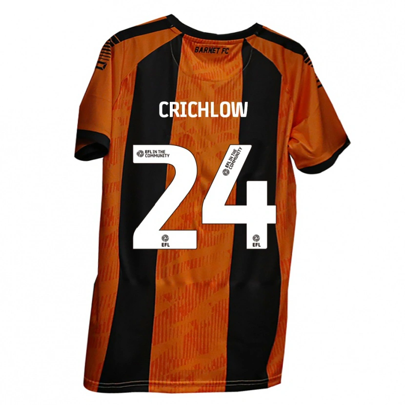 Danxen Men Romoney Crichlow #24 Orange Black Home Jersey 2025/26 T-Shirt