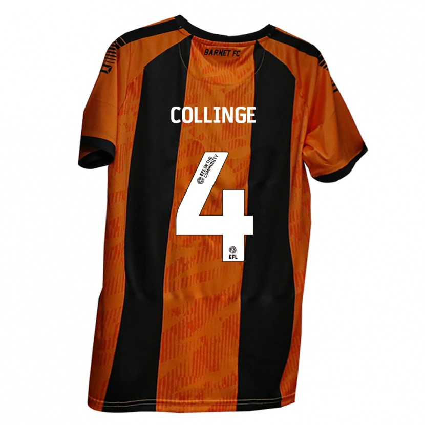 Danxen Men Danny Collinge #4 Orange Black Home Jersey 2025/26 T-Shirt