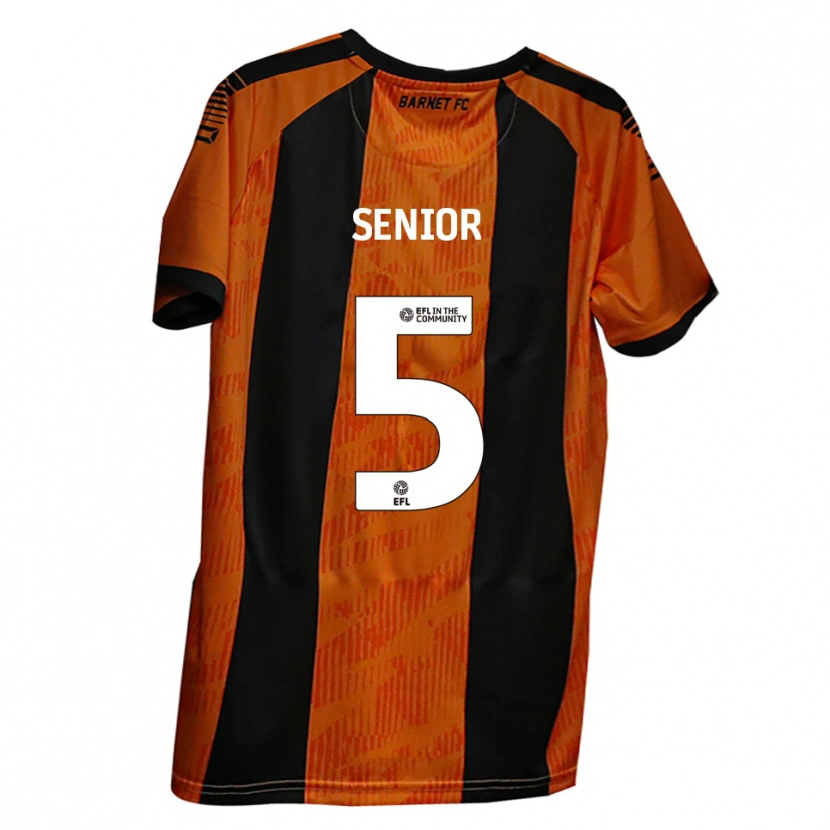 Danxen Men Adam Senior #5 Orange Black Home Jersey 2025/26 T-Shirt