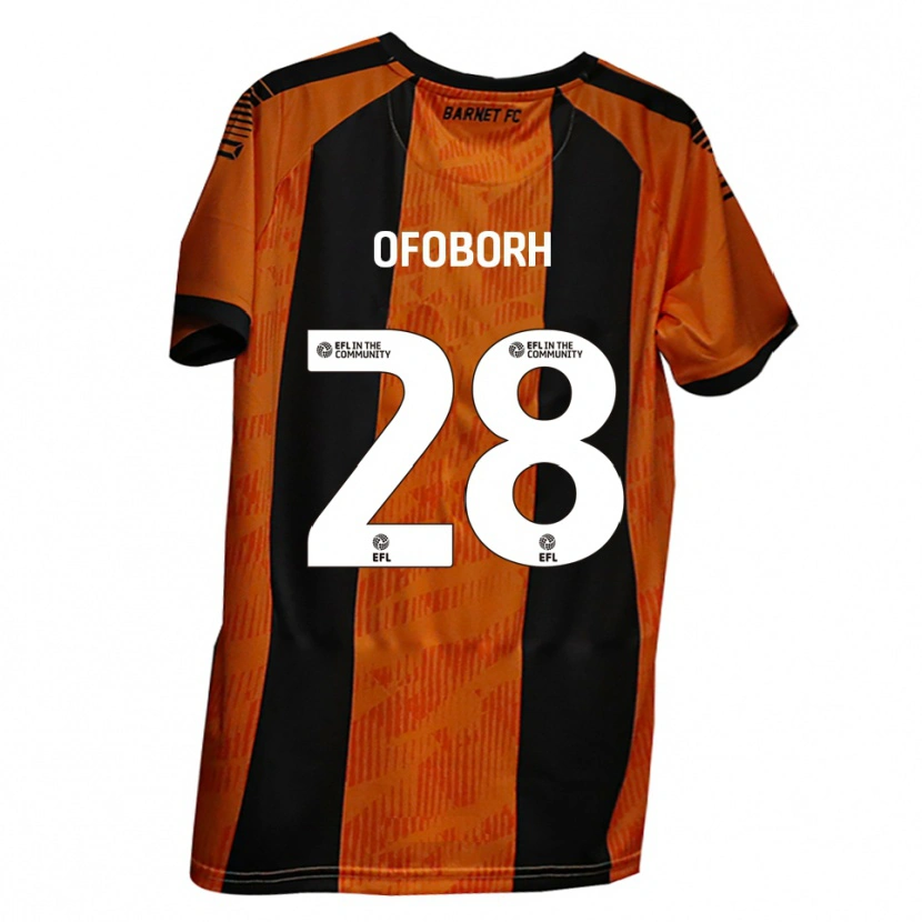 Danxen Men Nnamdi Ofoborh #28 Orange Black Home Jersey 2025/26 T-Shirt