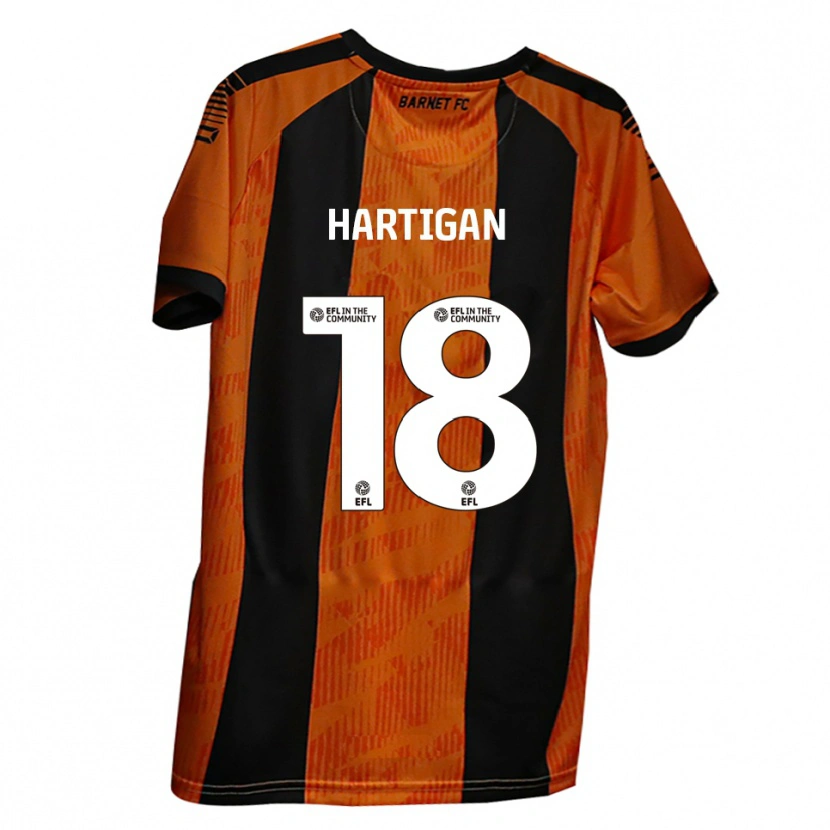 Danxen Men Anthony Hartigan #18 Orange Black Home Jersey 2025/26 T-Shirt