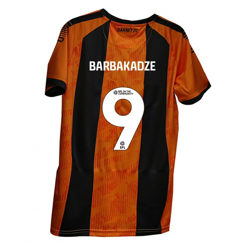 Danxen Men David Barbakadze #9 Orange Black Home Jersey 2025/26 T-Shirt