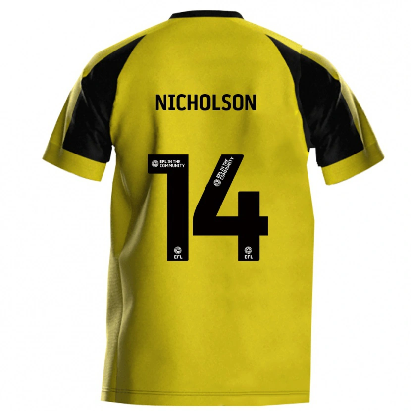 Danxen Men Charlie Nicholson #14 Yellow Gray Home Jersey 2025/26 T-Shirt
