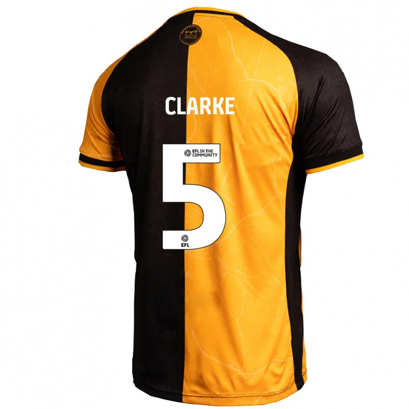 Danxen Men James Clarke #5 Yellow Black Home Jersey 2025/26 T-Shirt