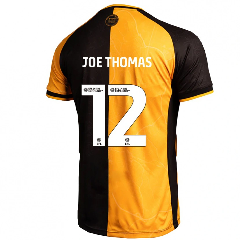 Danxen Men Joe Thomas #12 Yellow Black Home Jersey 2025/26 T-Shirt