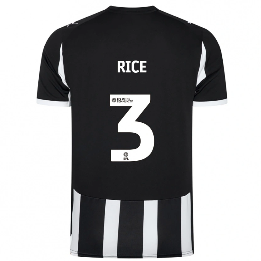 Danxen Men Alfie Rice #3 Black White Home Jersey 2025/26 T-Shirt