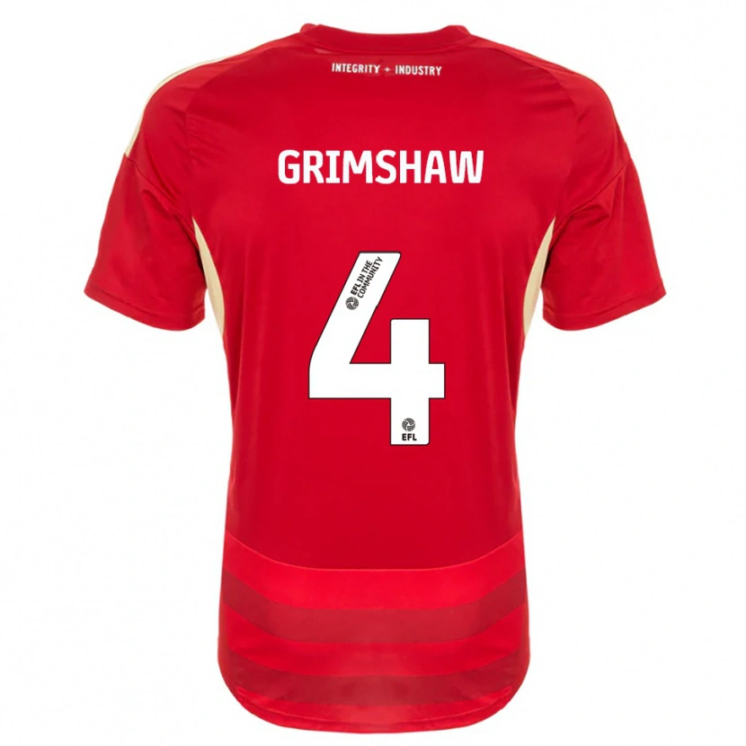 Danxen Men Niamh Grimshaw #4 Red White Home Jersey 2025/26 T-Shirt