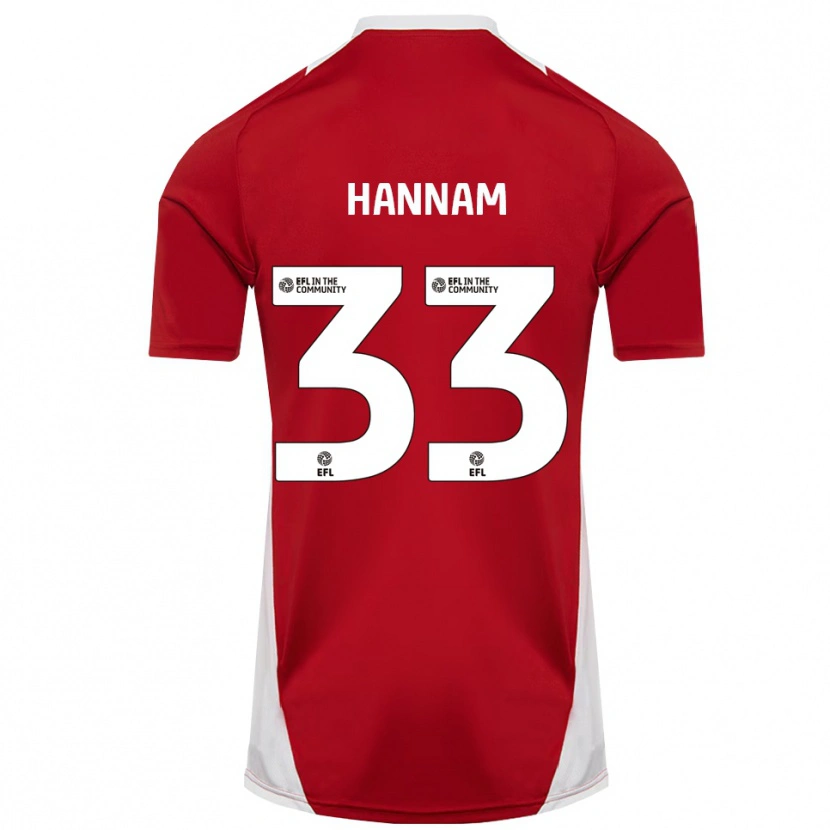 Danxen Men Shawna Hannam #33 Red White Gold Home Jersey 2025/26 T-Shirt