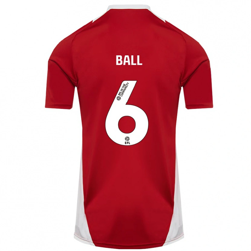 Danxen Men James Ball #6 Red White Gold Home Jersey 2025/26 T-Shirt