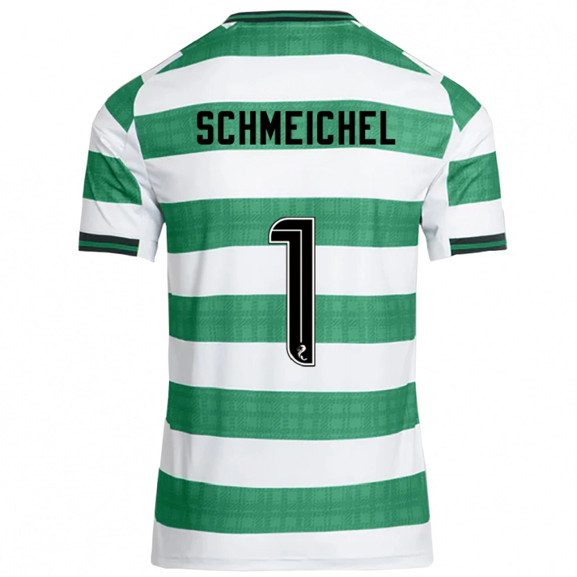 Danxen Men Kasper Schmeichel #1 Green White Home Jersey 2025/26 T-Shirt
