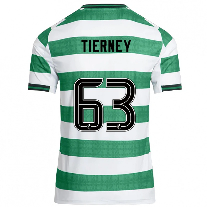 Danxen Men Kieran Tierney #63 Green White Home Jersey 2025/26 T-Shirt