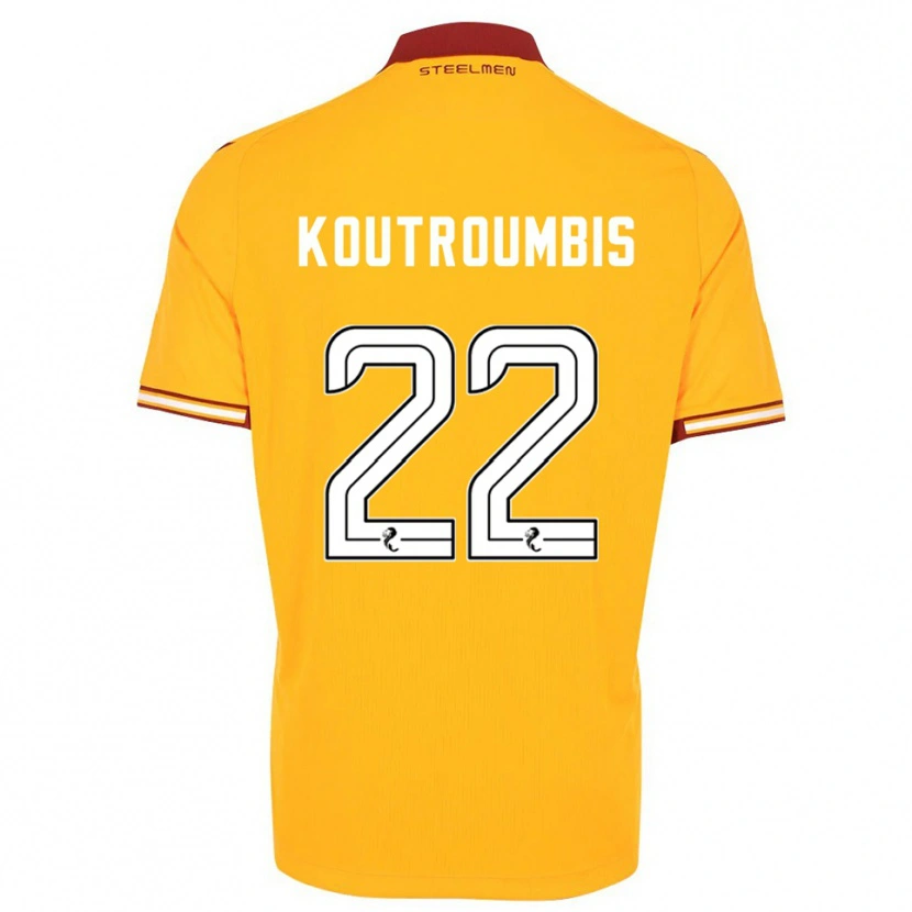 Danxen Men John Koutroumbis #22 Yellow Burgundy Home Jersey 2025/26 T-Shirt
