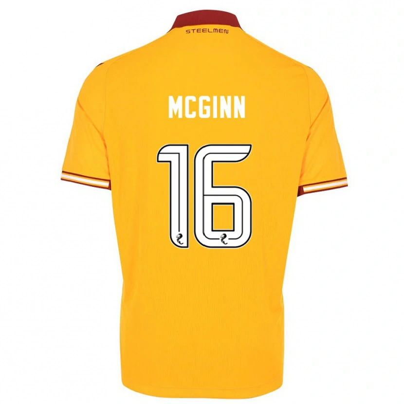 Danxen Men Paul Mcginn #16 Yellow Burgundy Home Jersey 2025/26 T-Shirt