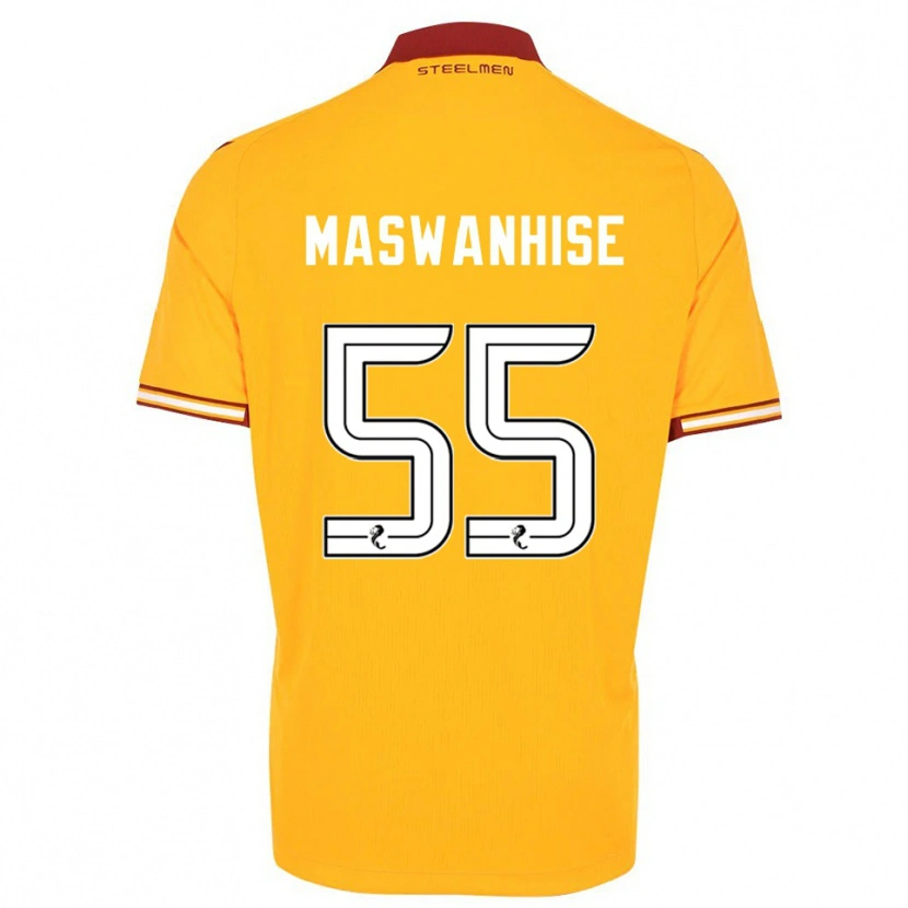 Danxen Men Tawanda Maswanhise #55 Yellow Burgundy Home Jersey 2025/26 T-Shirt
