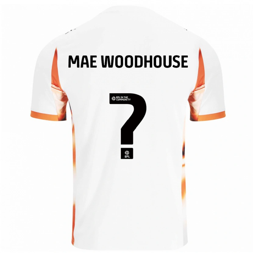 Danxen Men Evie Mae Woodhouse #0 White Orange Black Away Jersey 2025/26 T-Shirt