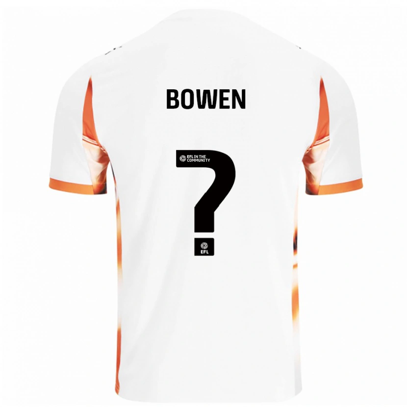 Danxen Men Taylor Bowen #0 White Orange Black Away Jersey 2025/26 T-Shirt