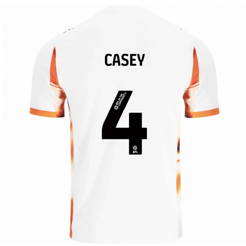 Danxen Men Oliver Casey #4 White Orange Black Away Jersey 2025/26 T-Shirt