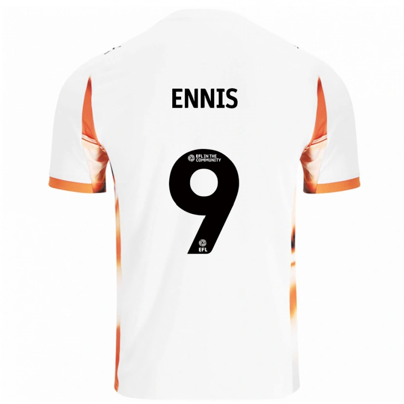 Danxen Men Niall Ennis #9 White Orange Black Away Jersey 2025/26 T-Shirt