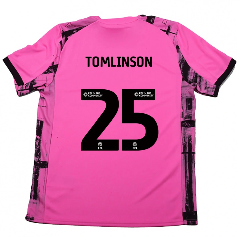 Danxen Men Josh Tomlinson #25 Rose Red Black Away Jersey 2025/26 T-Shirt