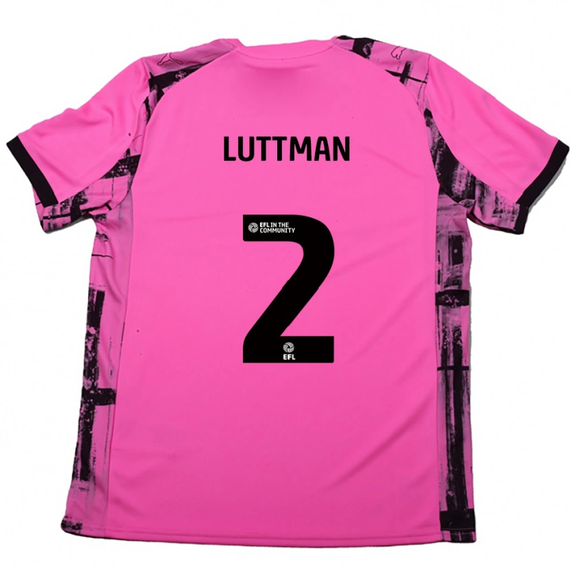 Danxen Men Bianca Luttman #2 Rose Red Black Away Jersey 2025/26 T-Shirt