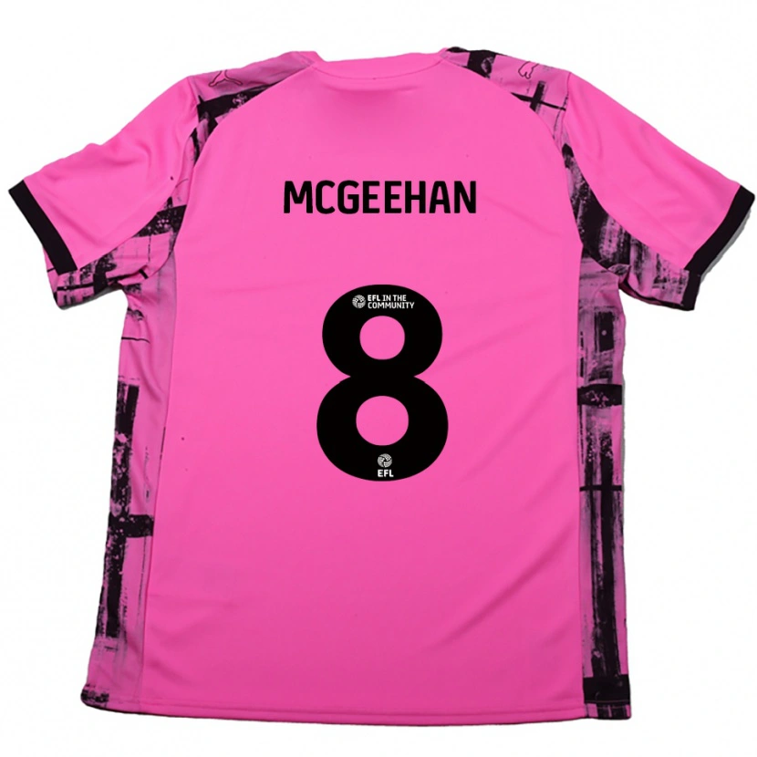 Danxen Men Cameron Mcgeehan #8 Rose Red Black Away Jersey 2025/26 T-Shirt