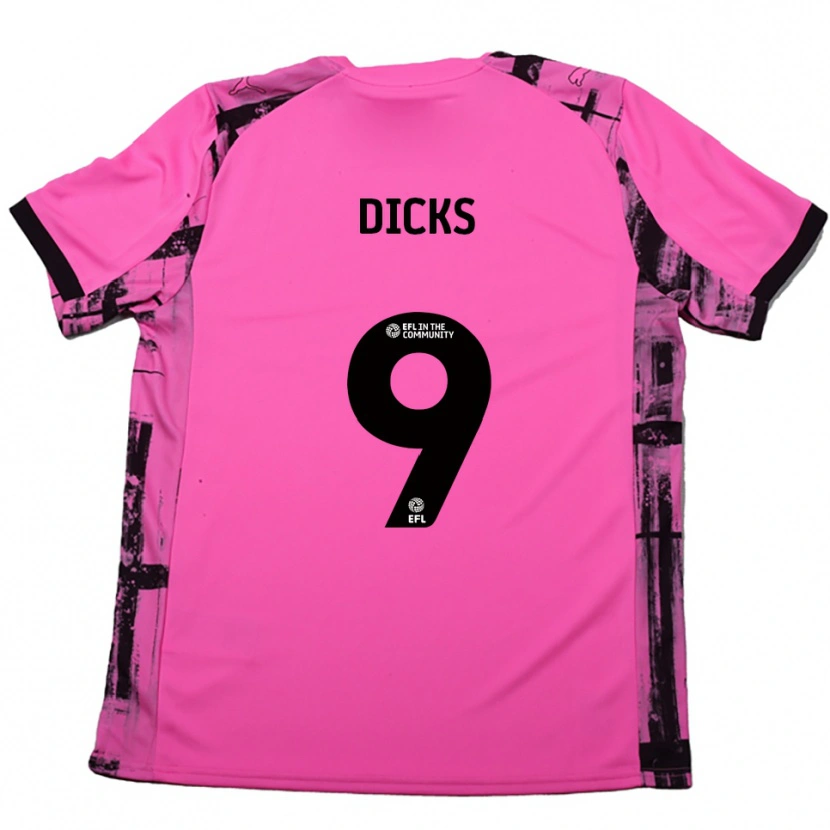 Danxen Men Alexandra Dicks #9 Rose Red Black Away Jersey 2025/26 T-Shirt