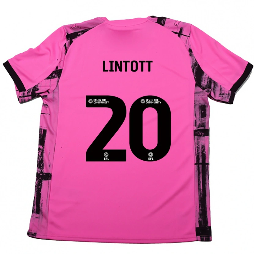 Danxen Men Harvey Lintott #20 Rose Red Black Away Jersey 2025/26 T-Shirt