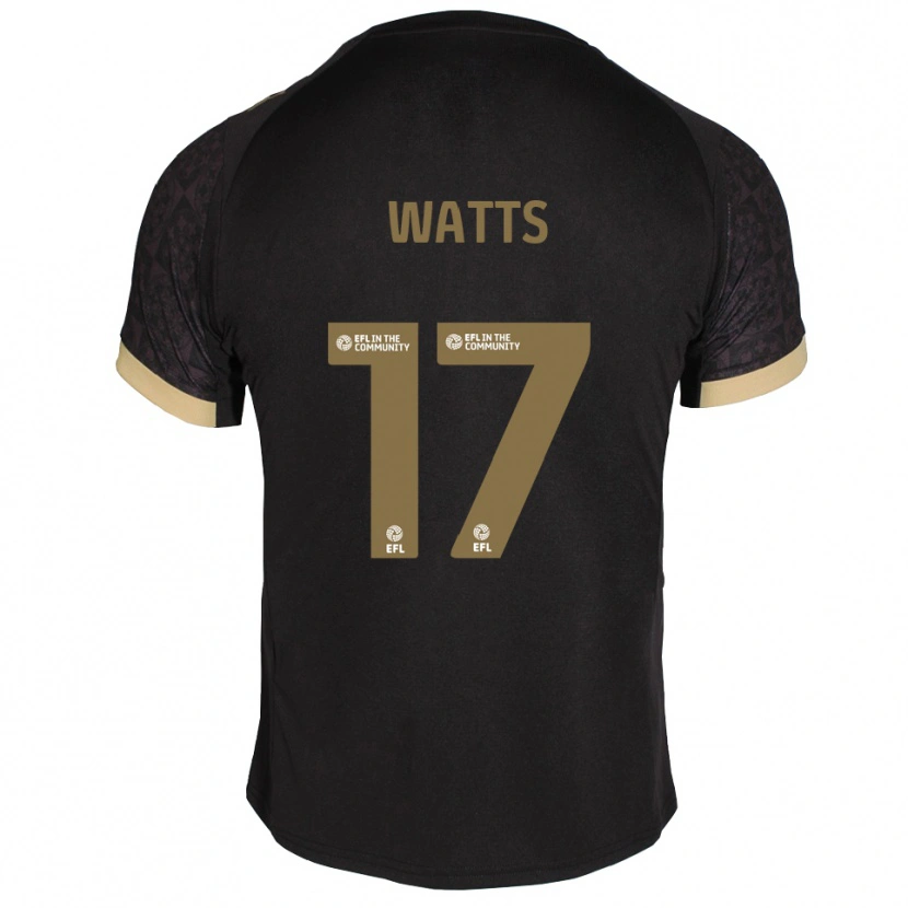 Danxen Men Caleb Watts #17 Black Gold Away Jersey 2025/26 T-Shirt