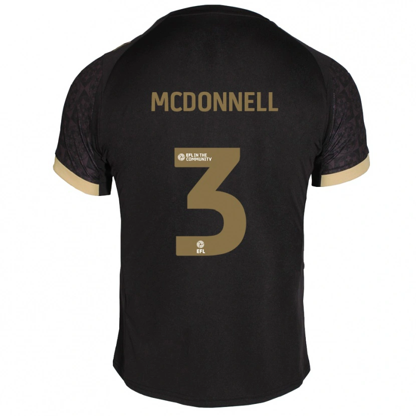 Danxen Men Rosie Mcdonnell #3 Black Gold Away Jersey 2025/26 T-Shirt