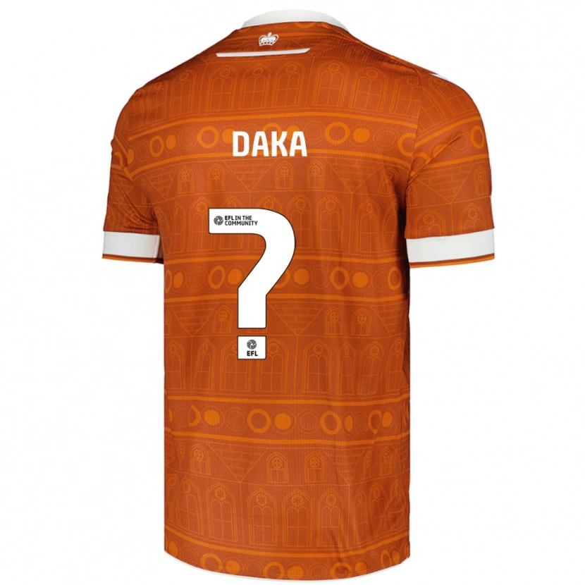 Danxen Men Lucas Daka #0 Orange White Away Jersey 2025/26 T-Shirt