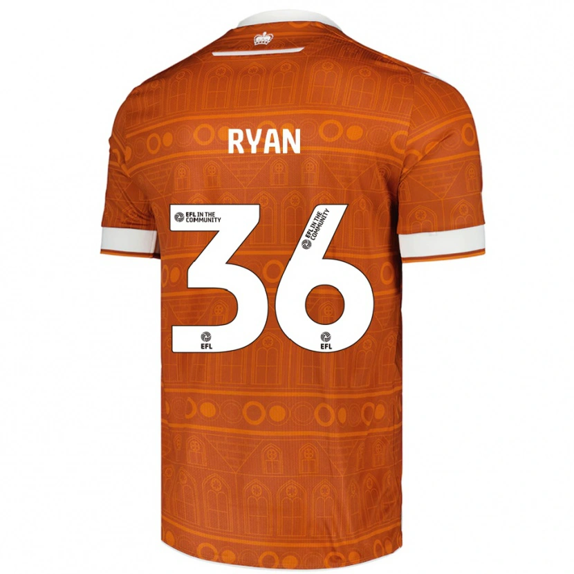 Danxen Men John Ryan #36 Orange White Away Jersey 2025/26 T-Shirt