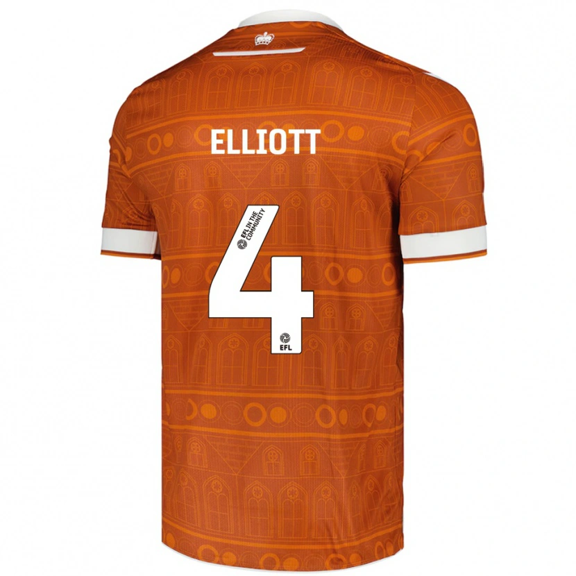 Danxen Men Ben Elliott #4 Orange White Away Jersey 2025/26 T-Shirt