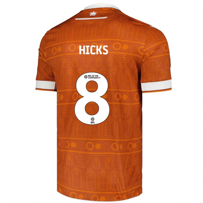 Danxen Men David Hicks #8 Orange White Away Jersey 2025/26 T-Shirt