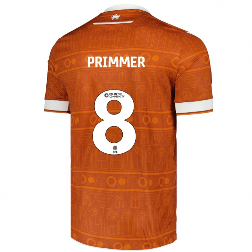 Danxen Men Tia Primmer #8 Orange White Away Jersey 2025/26 T-Shirt